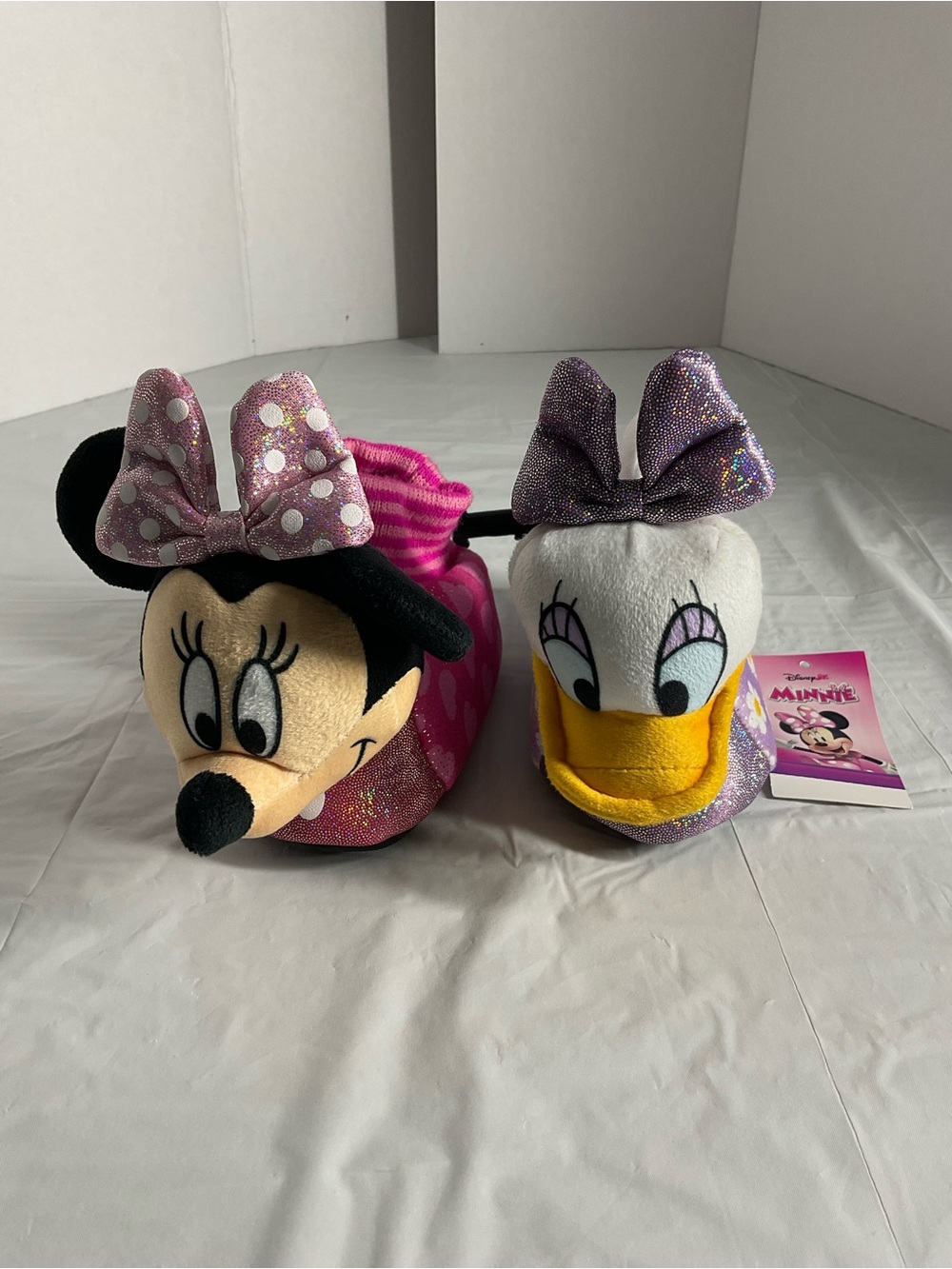 Disney Minnie Mouse & Daisy Duck Plush Slippers - Pink & Purple
